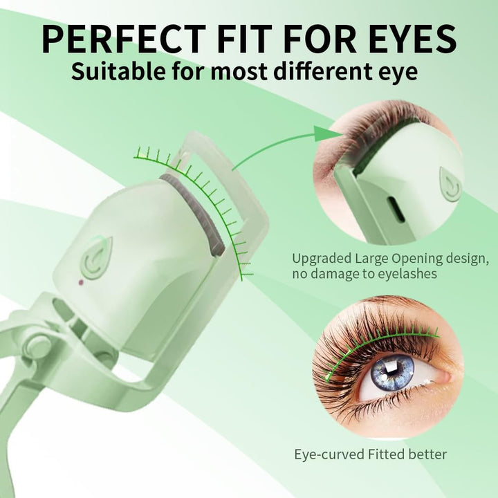 Heated Eyelash Curler, Fast Heat up within 5S, 24 Hours Long Lasting, Rechargeable Electric Eyelash Curler, Temperature Control, Safe Anti-Burn Eyelash Curlers, Quick Natural Curling Eye Lashes