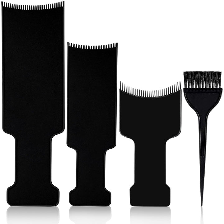4-Piece Balayage Highlighting Kit - Black Nylon Combs & Brush for Salon & Home Use