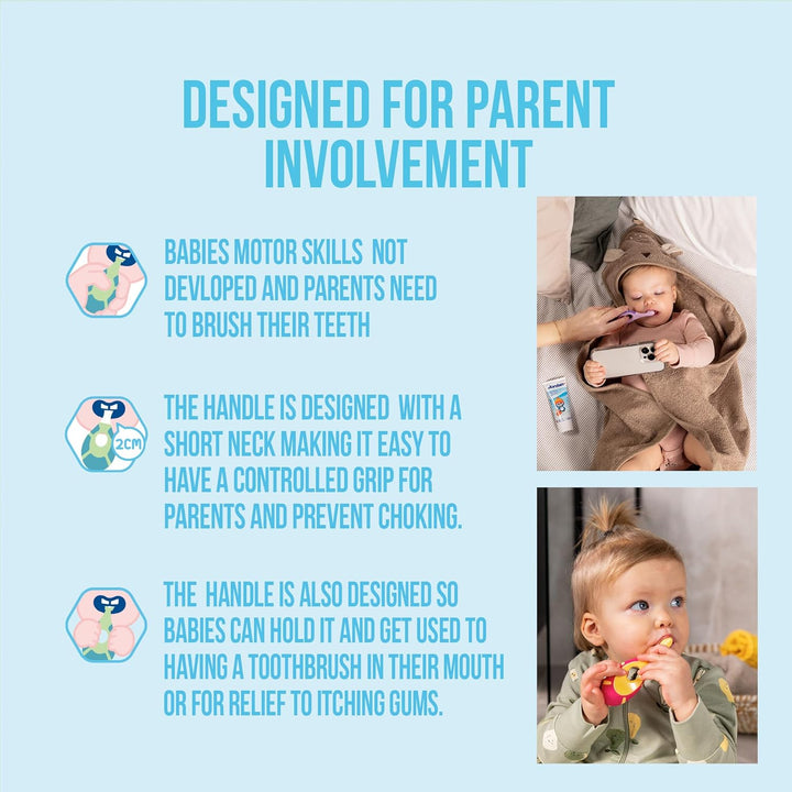 | Step 1 Baby Toothbrush | 0-2 Years, Soft Bristles, BPA Free | Green & Blue | 4 Pack