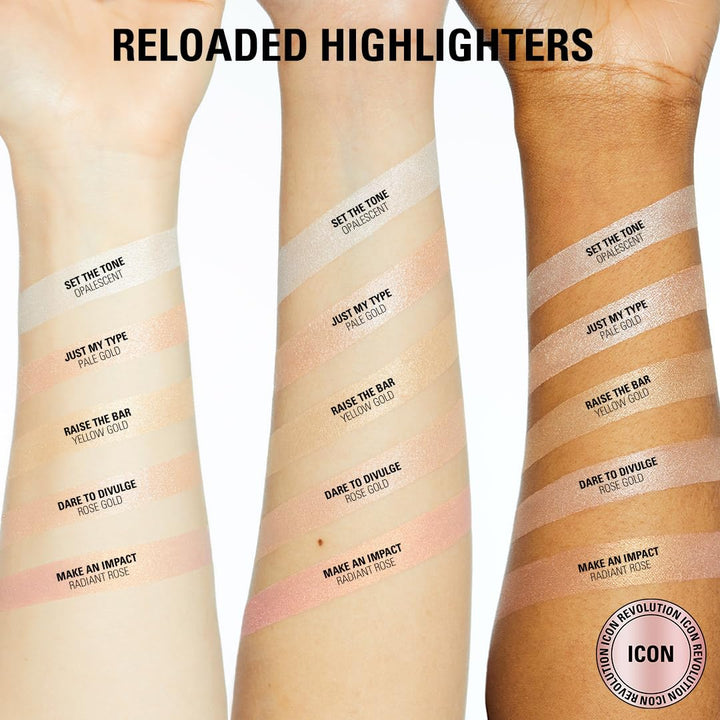 Revolution, Reloaded Pressed Powder Highlighter, Intensely Pigmented for a High Impact Dewy Finish, Dare to Divulge, 0.22 Oz
