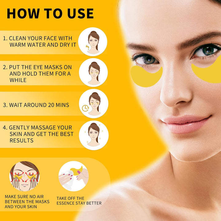 Under Eye Patches for Puffy Eyes 70PCS, 24K Gold Eye Mask for Dark Circles and Puffiness, under Eye Mask Patches Skincare, Eye Gel Pads, Eye Patches for Wrinkles, Puffy Eyes Bags Treatment Women Men