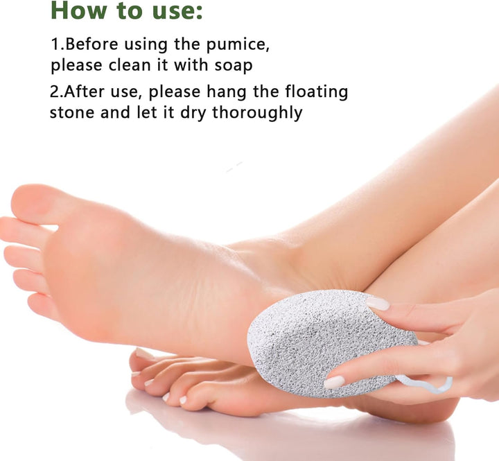 4-Pack Natural Pumice Stone for Feet,  Lava Pedicure Tools Hard Skin Callus Remover for Feet and Hands - Natural Foot File Exfoliation to Remove Dead Skin, Heels, Elbows, Hands