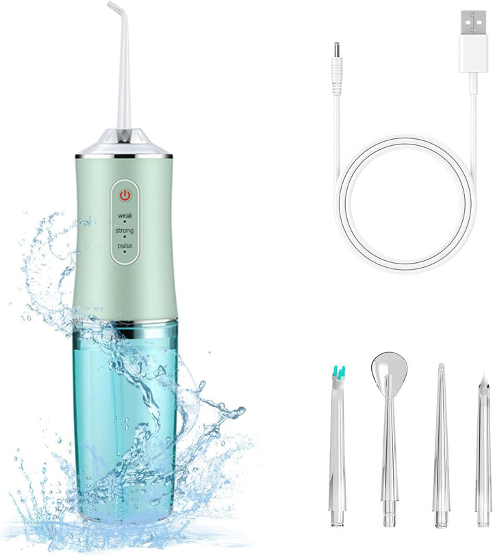 Electric Water Flosser Cordless for Teeth 3 Modes 4 Jet Tips Cleaning and Flossing Water Dental Portable Floss Irrigator Oral Water Flossed Rechargeable Tonsil Stone Travel Adults