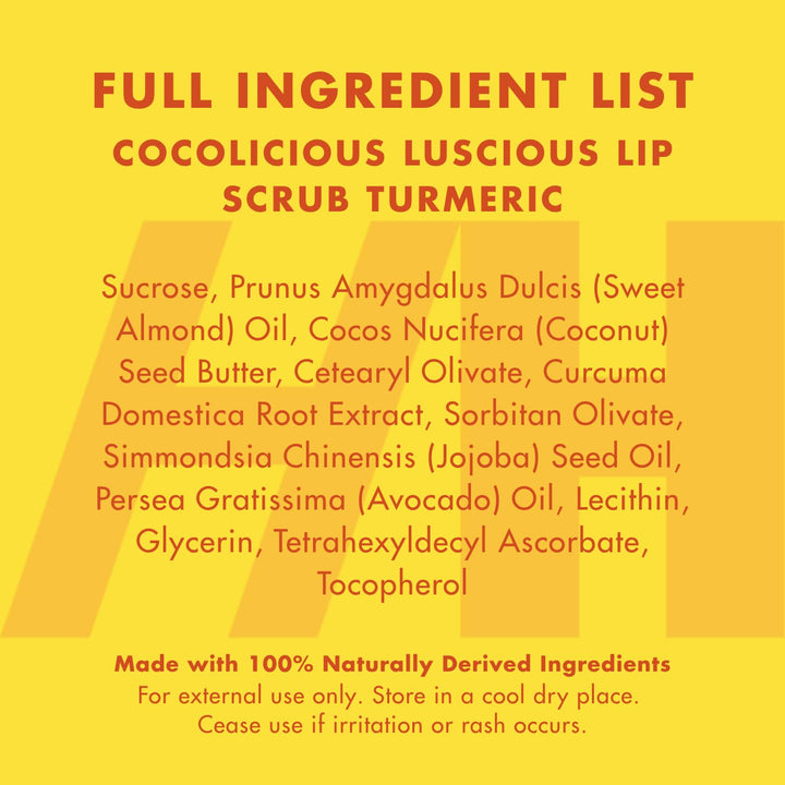 Turmeric Lip Scrub with Vitamin C – 100% Natural Vegan Exfoliant for Dark Dry Chapped Lips – Deep Conditioning Sugar Polish 1Oz