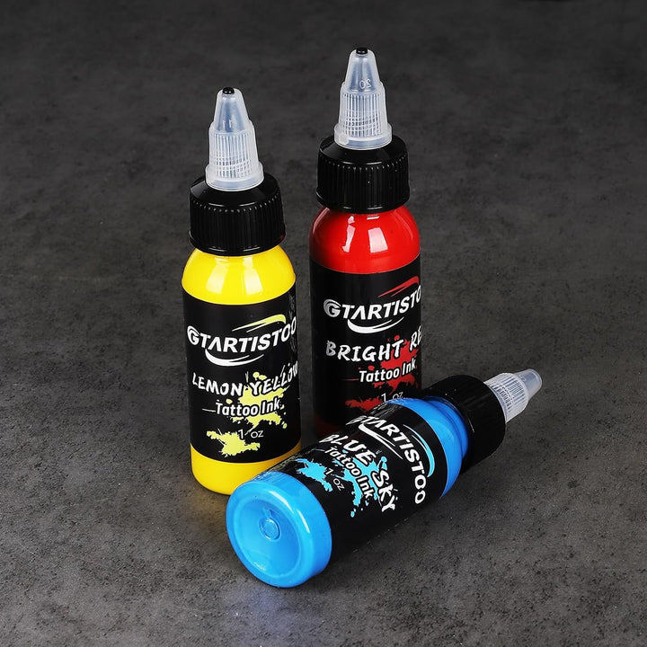 Professional Tattoo Ink Set 14 Colors 1OZ (30Ml) Vegan-Friendly Pigment Tattoo Ink Supplies Ink...