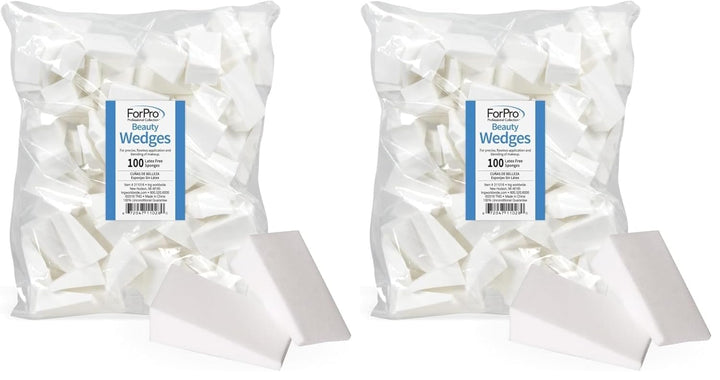 Beauty Wedges, Latex Free Foam Sponges, Makeup Blenders for Powder and Liquid Makeup, 100-Count