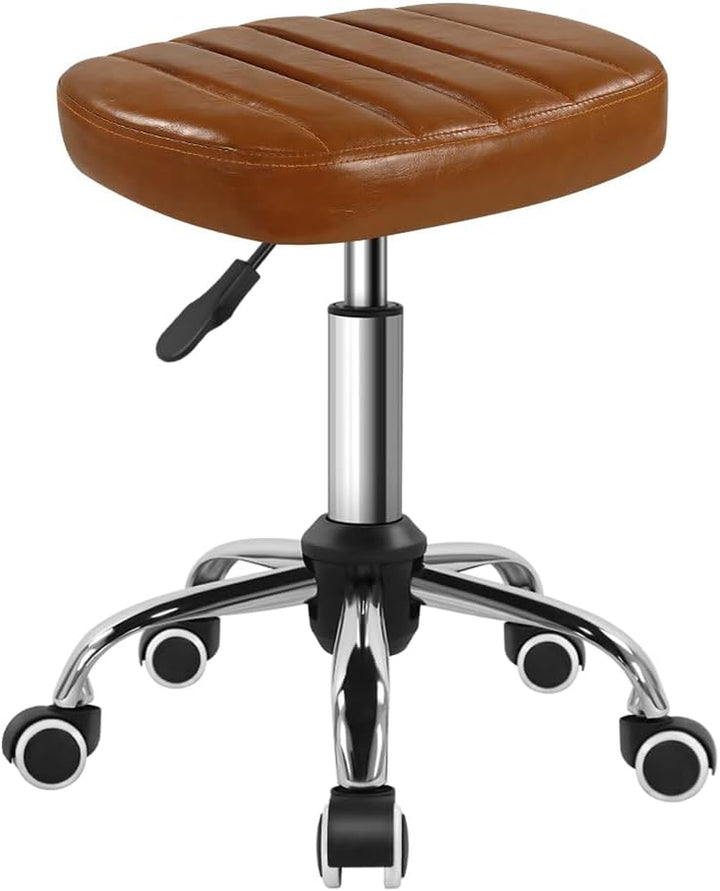 Black Minimalist Square Swivel Stool with Wheel for Work SPA Shop Massage Height-Adjustable and Cost-Effective Rolling Stool Chair