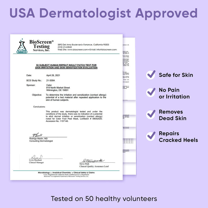 Foot Peel Mask - Foot Mask for Baby Soft Skin - Remove Dead Skin, Dry, Cracked Feet & Callus, Foot Spa, Made with Aloe Vera Extract for Women and Men (2 Pair (Pack of 1), Lavender)