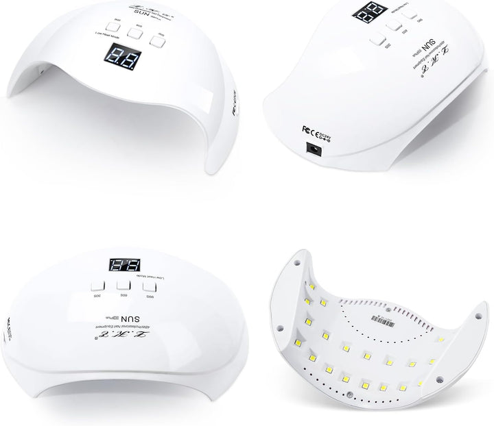 Gel UV LED Nail Polish Lamp,  Nail Dryer 40W LED Light with 3 Timers Professional for Nail Art Tools Accessories White