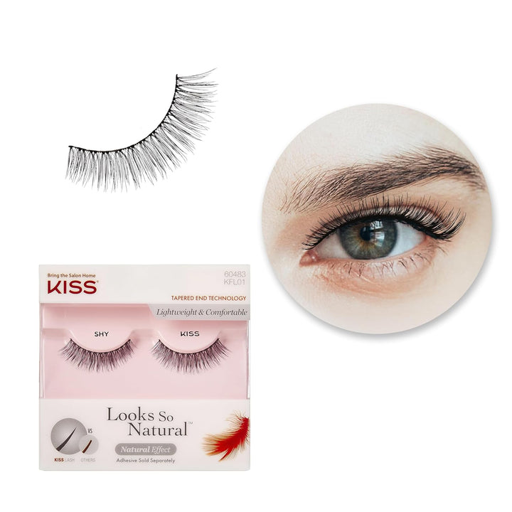Looks so Natural, False Eyelashes, 'Shy', 12Mm, Includes 5 Pairs of Lashes, Easy to Apply, Reusable Lash Clusters