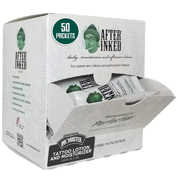 Tattoo Aftercare Lotion – Moisturizing Balm for Inked Skin, as Seen on INK MASTER – Hydrating Cream with Grape Seed Oil, Skin Nourishment & Daily Maintenance – 3 Fluid Oz Tube (1-Pack)