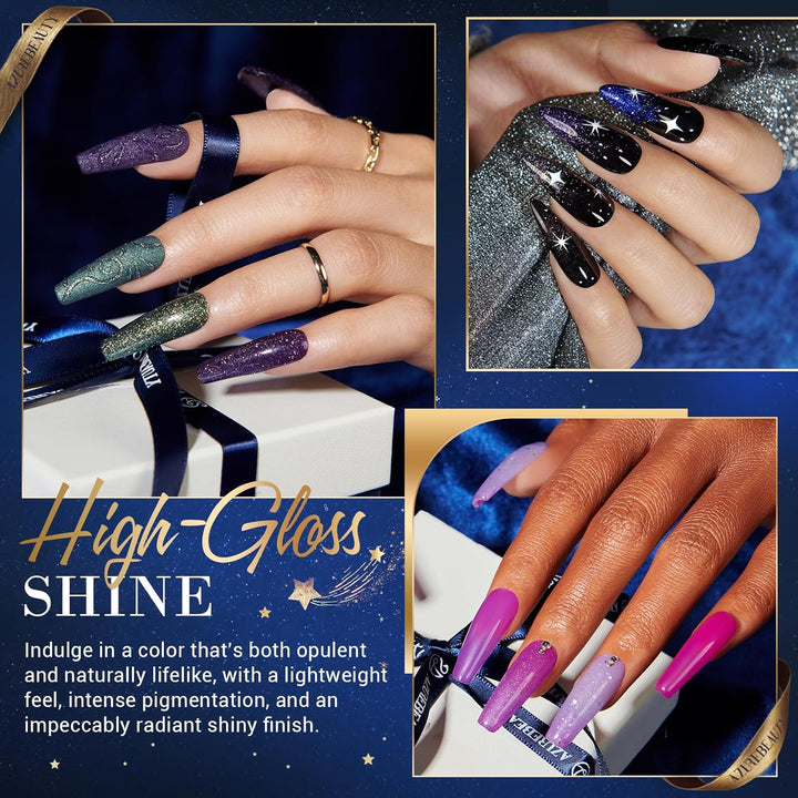 Dip Powder Nail Kit Starter Color Changing Glitter 20 Colors Magic Special Effect Dipping Powder Liquid Set with Base/Top Coat Activator for French Nails Manicure DIY Salon