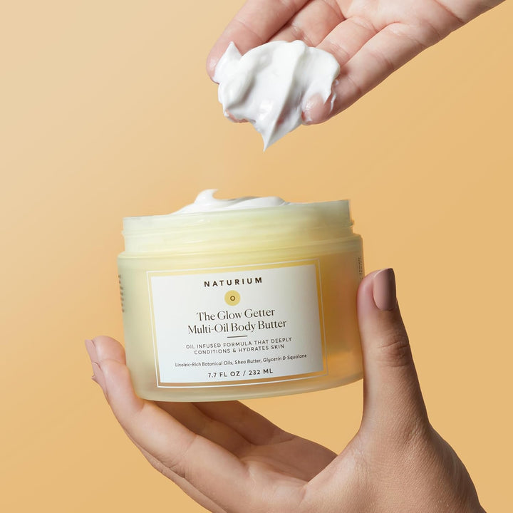 the Glow Getter Whipped Multi-Oil Body Butter, Firming Cream & Body Moisturizer with Shea Butter, 7.7 Fl Oz