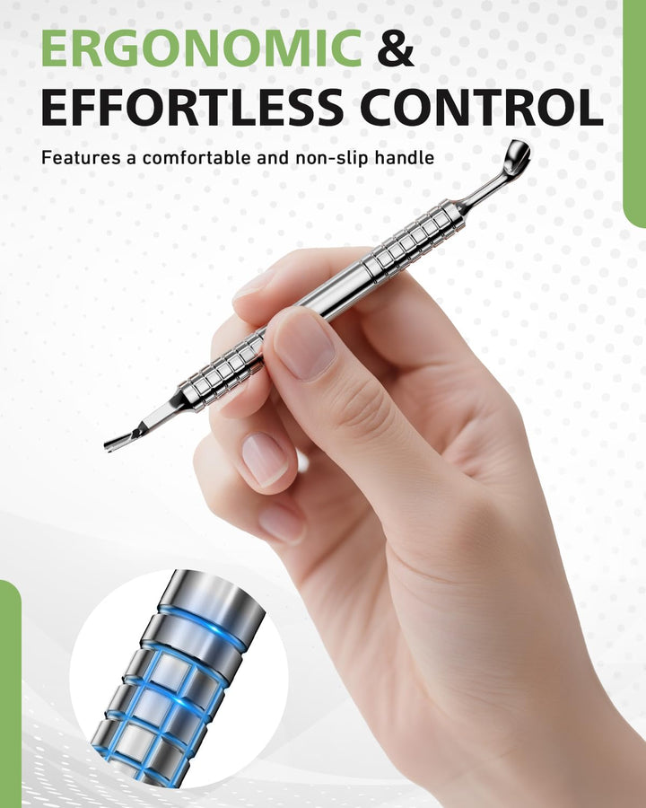 Professional Cuticle Pusher & Trimmer for Women - 2-In-1 Nail Cuticle Remover Tool for Perfect Manicures & Pedicures, Silver