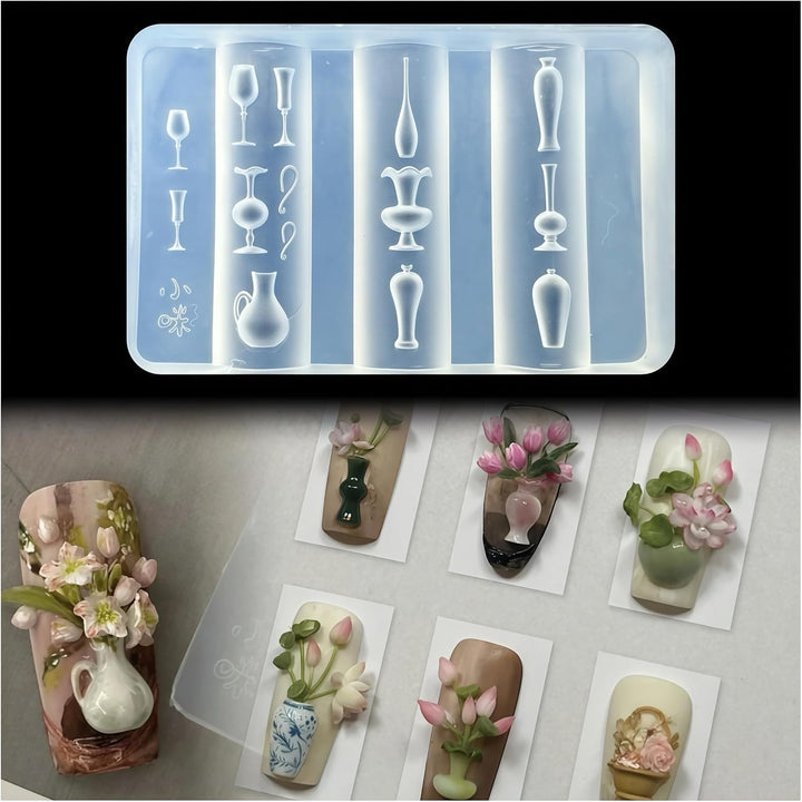 3D Lace Nail Art Molds Design, Silicone Nails Tool Y2K Decoration