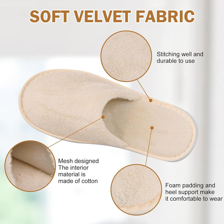 House Slippers - Washable Spa Slippers Non Slip Indoor Guest Slippers for Shoeless Home, Women & Men