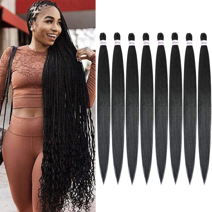 Purple Braiding Hair Pre Stretched Long Braid 30 Inch 2 Packs Professional Braiding Hair Extensions Synthetic Crochet Twist Braids (30 Inch, Purple)