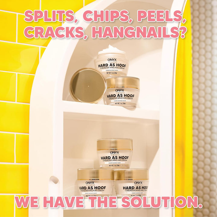 Hard as Hoof Nail Strengthening Cream, Coconut Scent - Nail Growth and Conditioning Cuticle Cream Stops Splits, Chips, Cracks & Strengthens Nails, 1 Oz