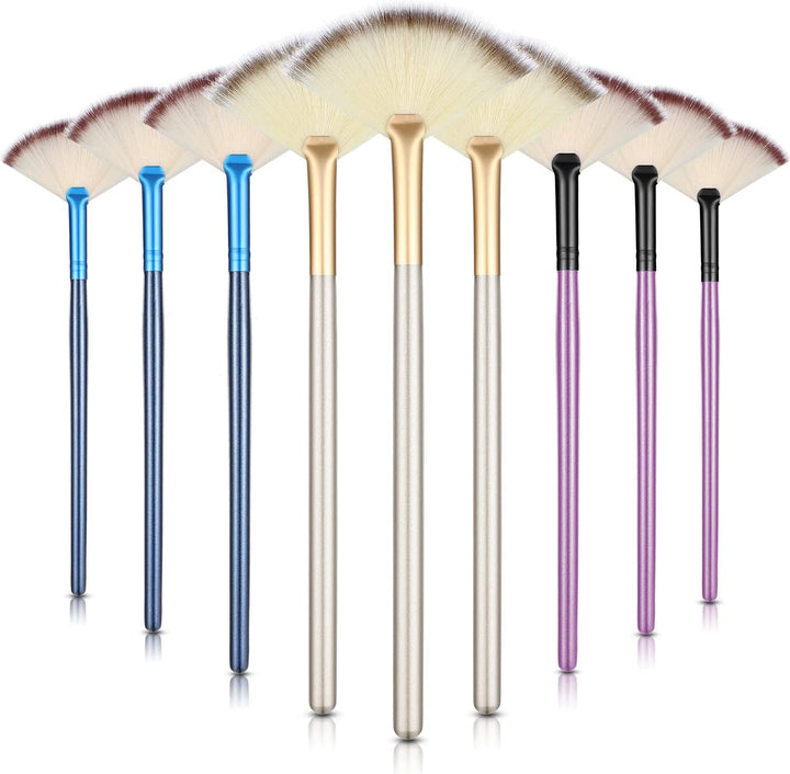 9 Pieces Facial Fan Mask Brushes, Soft Facial Applicator Brushes Tools for Peel Glycolic Makeup for Mud Cream(Champagne)