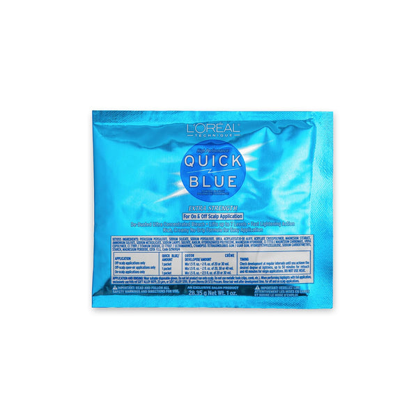 L'Oréal Technique Quick Blue High Performance Hair Lightener - Hair Bleaching Powder - No Drip Formula, Extra Strength Lightening Action Lifts up to 7 Levels, Single Application