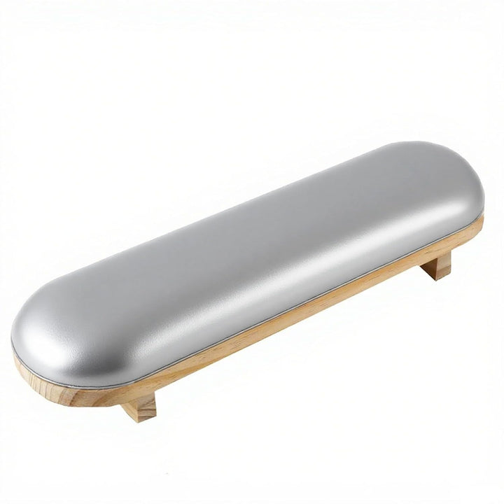 1PC Sponge Manicure Hand Rest Pillow Wooden Nail Stand Hand Holder Nail Table Manicure Armrest Cushion (Cream Yellow)