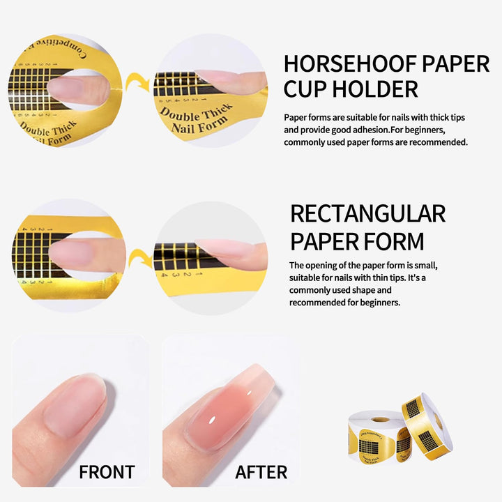 Nail Forms for Builder Gel 100Pcs Nail Extension Forms Beautiful for DIY at Home Nail Forms for Acrylic Nails Create Long Lasting Gel Extensions Professional Nail Art Supplies