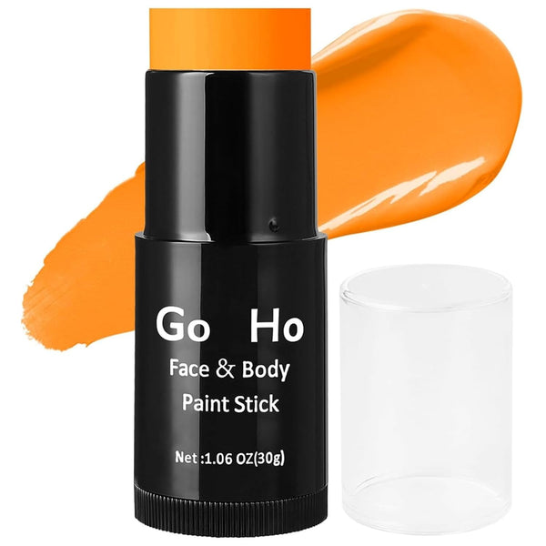 Cream-Blendable Orange Face Paint Stick (1.06 Oz),Full Orange Body Paint for Adults Children Halloween Cosplay SFX Makeup,Waterproof Orange Eye Black Stick
