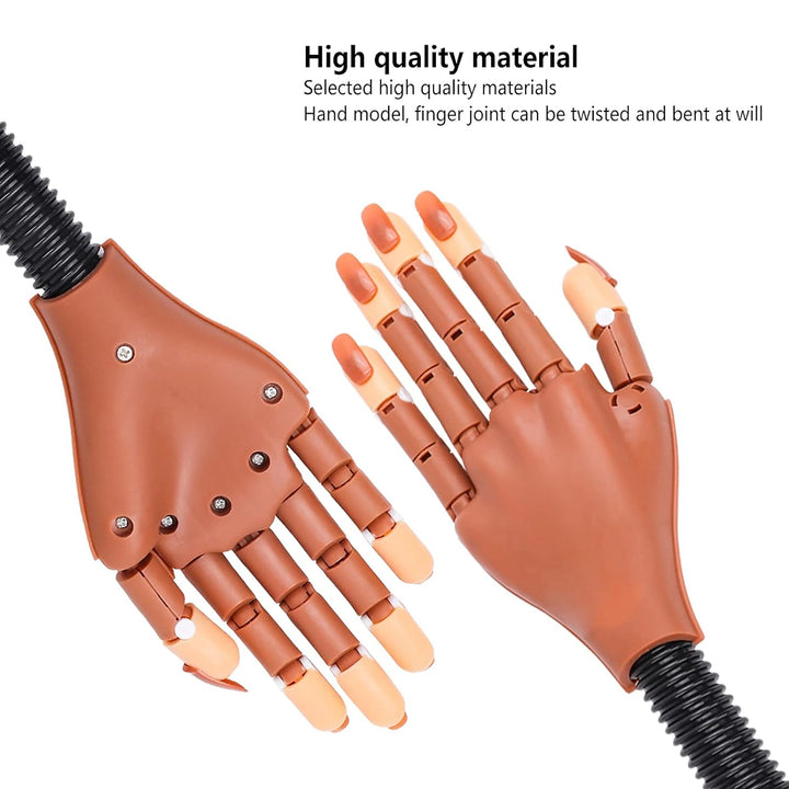 Practice Hand for Acrylic Nails, Flexible Nail Practice Hands Training Kits, Fake Manican Hands for Nails Practice, Movable Nail Maniquin Hand with 300PCS Nail Tips, File, Brush and Clipper