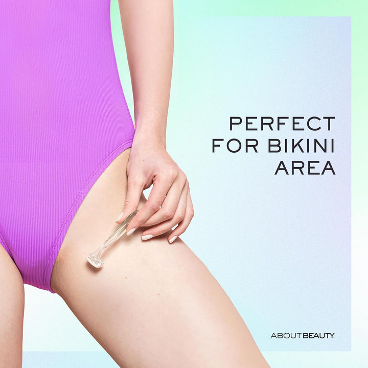 About Body Bikini Shavers - 3 Gentle Beauty Groomers, Japanese Steel Razor Ideal for Shaving, Exfoliating and Trimming Intimate Areas, Skin-Soothing Aloe Moisture Pad Gently Glides along Skin