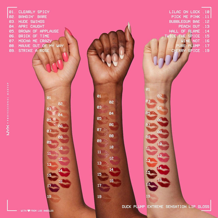 Duck Plump High Pigment Lip Gloss, Lip Plumper Gloss with Spicy Ginger - Clearly Spicy