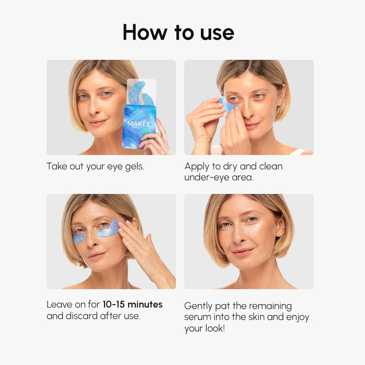 Eye Gels - Pads under Eye Patches for Puffy Eyes and Dark Circles with Collagen & Hyaluronic Acid - anti Wrinkles under Eye Masks Skincare Treatment for Puffiness & Bags - Parches Para Ojeras