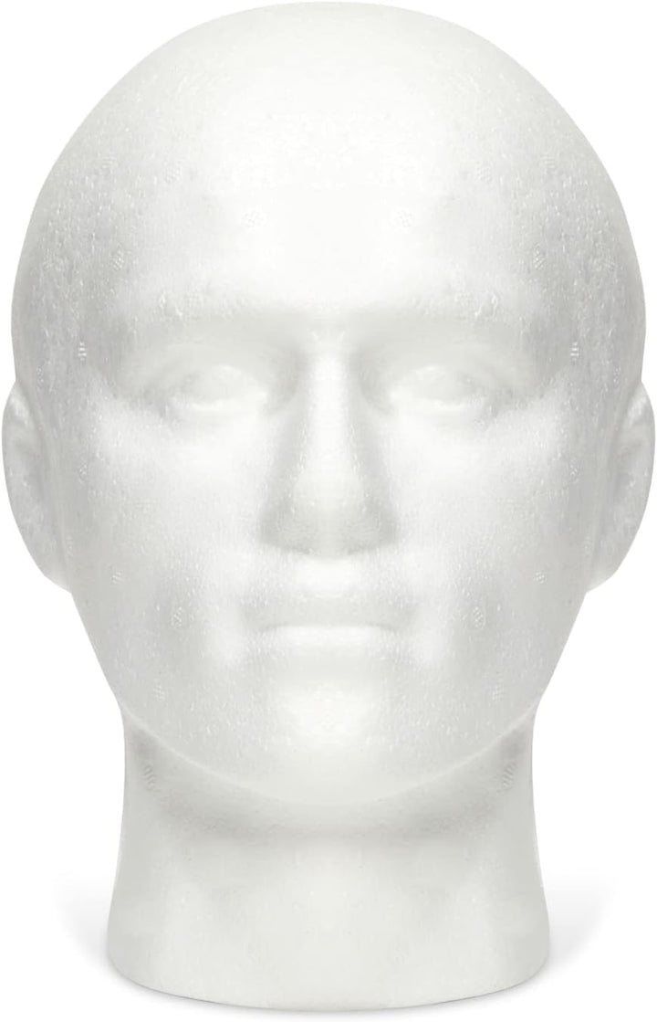 Mannequin Head for Masks, Hats, Wigs - White, 9.25 X 7 X 11 in - Foam Head Wig Stand & Hat Display