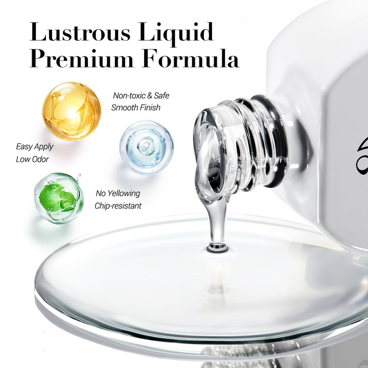 Natural Top Coat Nail Polish – Clear, Quick Dry, Long Lasting, Glossy Shine, Air Dry Formula, Smooth Finish, Nail Lacquer for Manicure & Nail Art, Salon-Quality