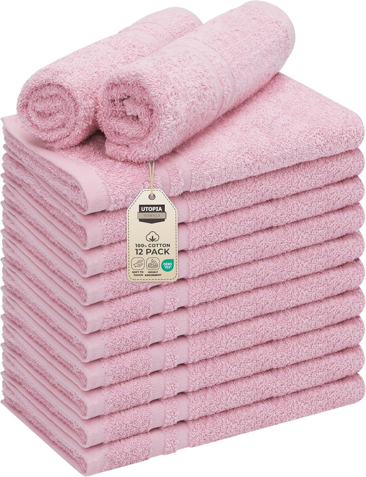 Cotton Bleach Proof Salon Towel 16 by 27 Inches, Bleach Safe Gym 100% Cotton Hand Towel, 24 Pack, Black