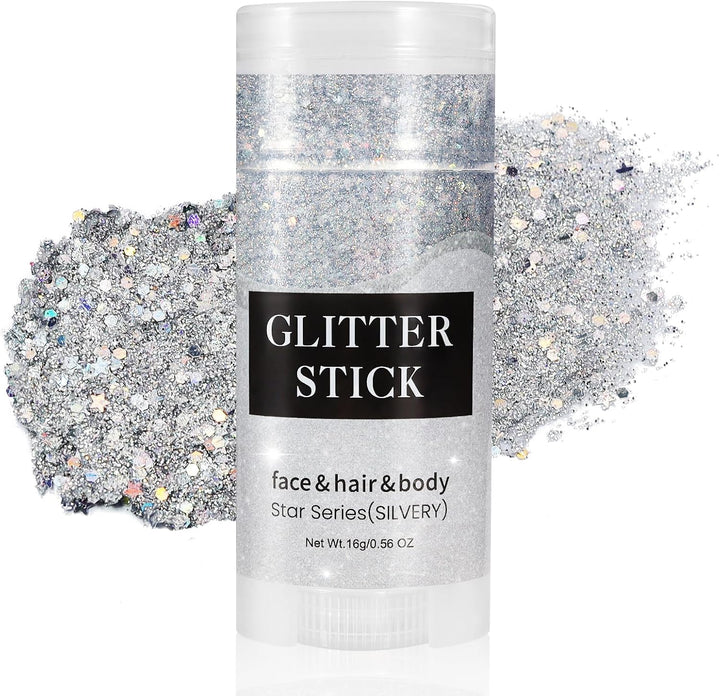 Purple Body Glitter Stick,Singer Concert Outfit Face Glitter Makeup for Women,Hair Glitter Gel for Kids,Festival Rave Pride Accessories,Mermaid Sequins Chunky Glitter Face Paint,0.56Oz