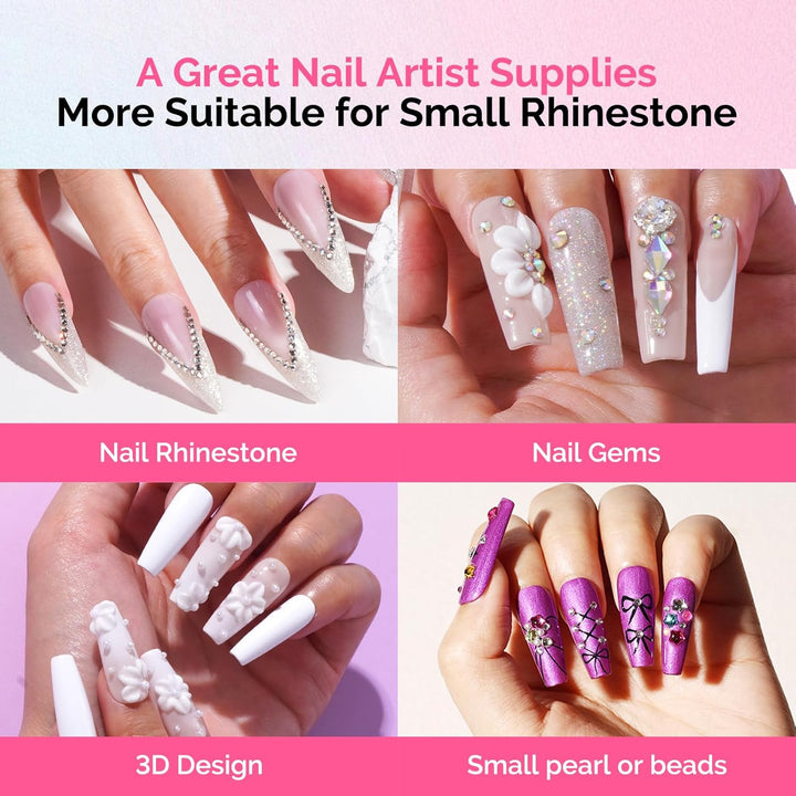 Rhinestone Glue Super Strong Gel Nail Glue for 3D Sculpting Nail Art Design Chrome Powder Decals Decor Need UV/LED Cured 30G