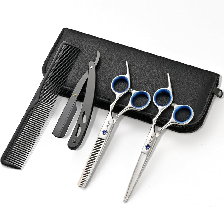 Hair Cutting Scissors Thinning Shears Kit  Professional Barber Hairdressing Texturizing Salon Razor Edge Scissor Japanese Stainless Steel 6.5 Inch