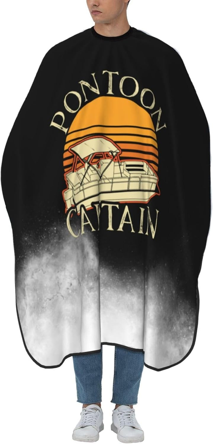 Pon-Toon Cap-Tain - Boat Cap-Tain Vintage Style Professional Salon Cape with Snap Closure for Hair Cutting Barber Hairdressing 55 X 66 Inches