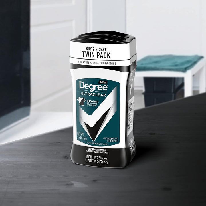 Men Ultraclear Antiperspirant Deodorant Black+White 2 Count 72-Hour Sweat & Odor Protection Antiperspirant for Men with Motionsense Technology 2.7 Oz