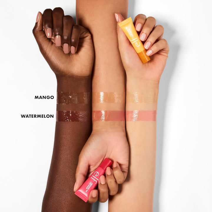 Squeeze Me More Lip Balm Duo, Moisturizing Balm for a Sheer Tint of Color, Made with Hyaluronic Acid, Vegan & Cruelty-Free, Mango & Watermelon