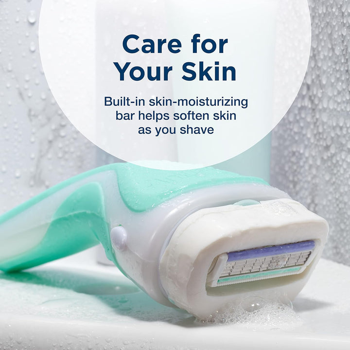 Razors for Women with Sensitive Skin | 1 Razor & 2  Razor Blades Refill with Organic Aloe