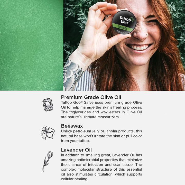 Aftercare Kit Includes Antimicrobial Soap, Balm, and Lotion, Tattoo Care for Color Enhancement + Quick Healing - Cruelty-Free, Petroleum-Free, Tattoo Artist Gifts (3 Piece Set)