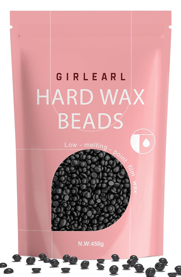 Hard Wax Beads, 1Lb Wax Beans for Hair Removal Sensitive Skin with Rose Formula, Perfect for Full Body, Facial, Brazilian Bikini, and Legs at Home Wax Refill for Women Men (Pink)