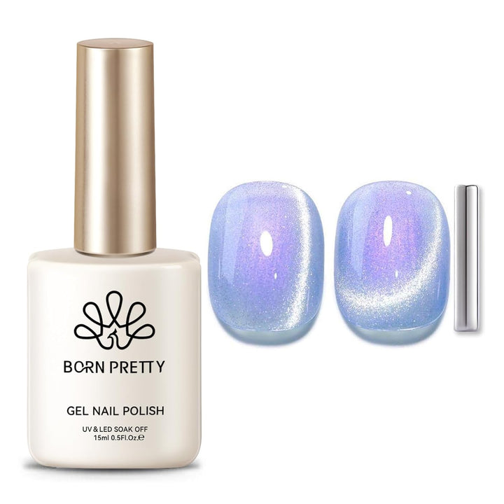 9D Cat Magnetic Eye Gel Nail Polish Holographic Rainbow Gel Polish Blue Purple Soak off U V LED Gel Polish Nail Art Design Manicure Salon DIY Home 15ML