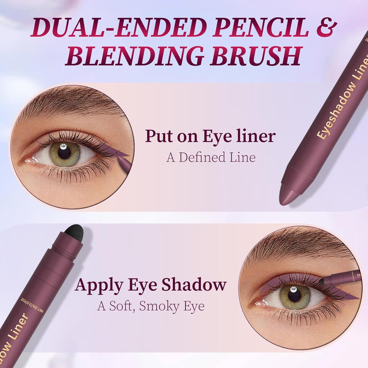 Shadow Liner 2In 1 Eyeliner Eyeshadow, Inelaborate Eye Shadow 2-In-1 Liner & Shadow, Waterproof, Smooth, Easy to Color, Smudge-Proof & Long-Lasting All-Day