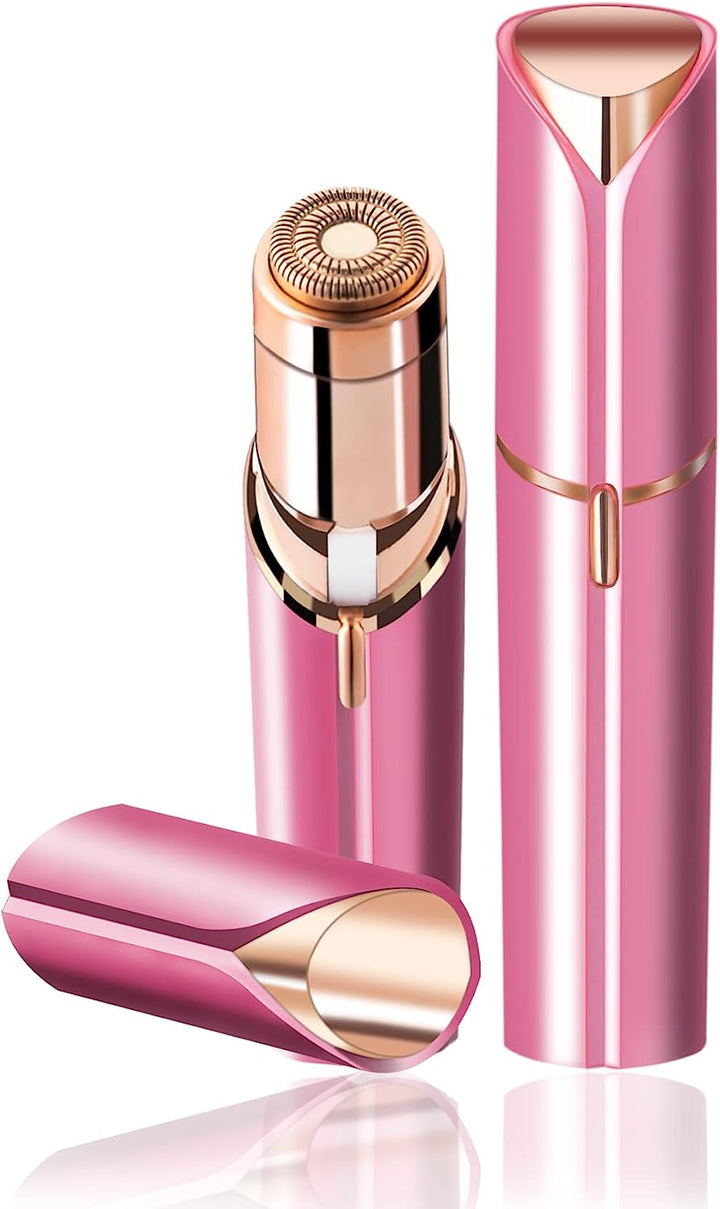 Facial Hair Remover for Women- as Seen on TV Painless Face Shaver -Mini Hair Remover, Electric Razor Shaver Portable Bikini Epilator for Lips, Chin, Armpit, Peach Fuzz, Fingers, Neck, Cheek(Rose Gold)