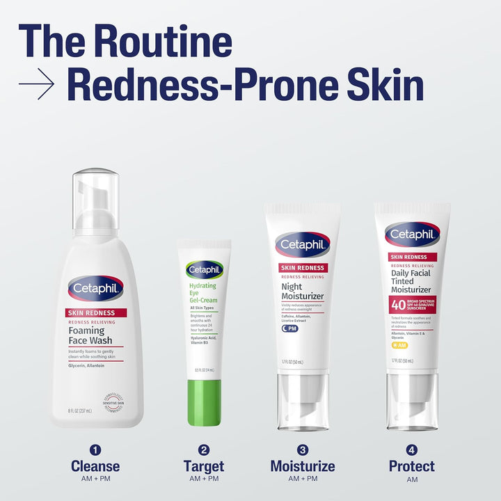 Redness Relieving Daily Facial Moisturizer SPF 40, 1.7 Fl Oz, Broad Spectrum Sunscreen, Neutral Tint, for Redness-Prone Skin