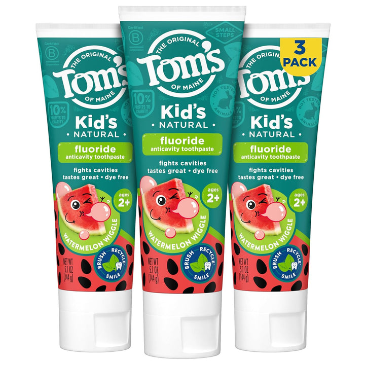 ADA Approved Fluoride Kids Toothpaste, Natural Toothpaste, Dye Free, No Artificial Preservatives, Silly Strawberry, 5.1 Oz. 3-Pack (Packaging May Vary)
