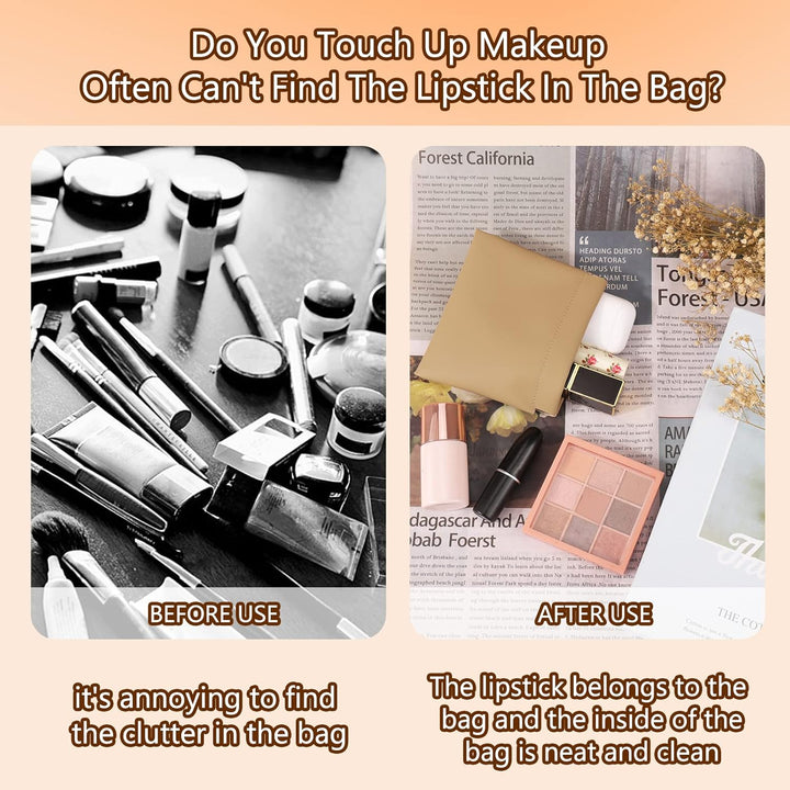 4 PCS Small Makeup Bag for Purse, Mini Portable Cosmetic Bags for Women, Coin Purse Lipstick Cosmetic Accessories Organizer, Small Travel Kit Storage Pouch