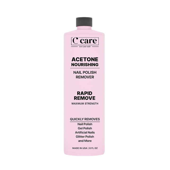 100% Pure Acetone Nail Polish Remover | Professional Quality | Easy to Use | Rapidly Removes Natural, Gel, Acrylic, and Glitter Nails | 8 Fl Oz